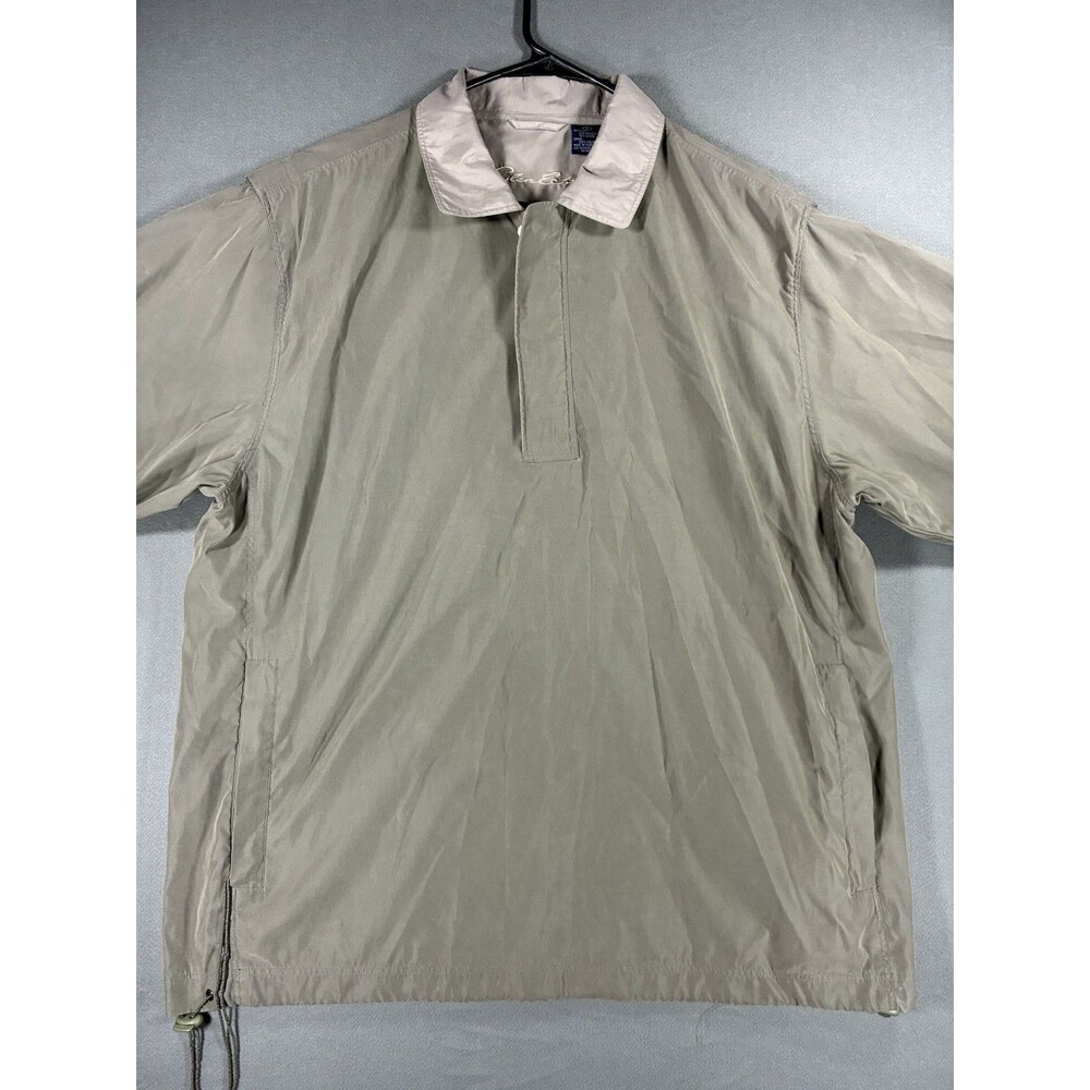 Vintage Glen Echo Pullover Windbreaker Jacket Men’s Large Beige Mesh Lined